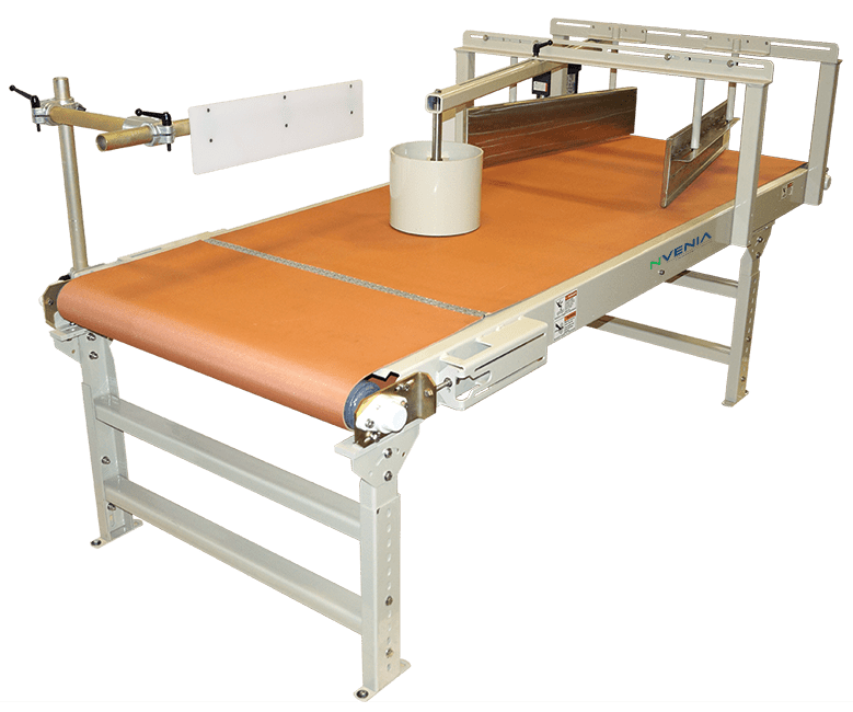 orange belted conveyor on transparent background