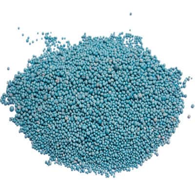 chemical resin pellets on white background